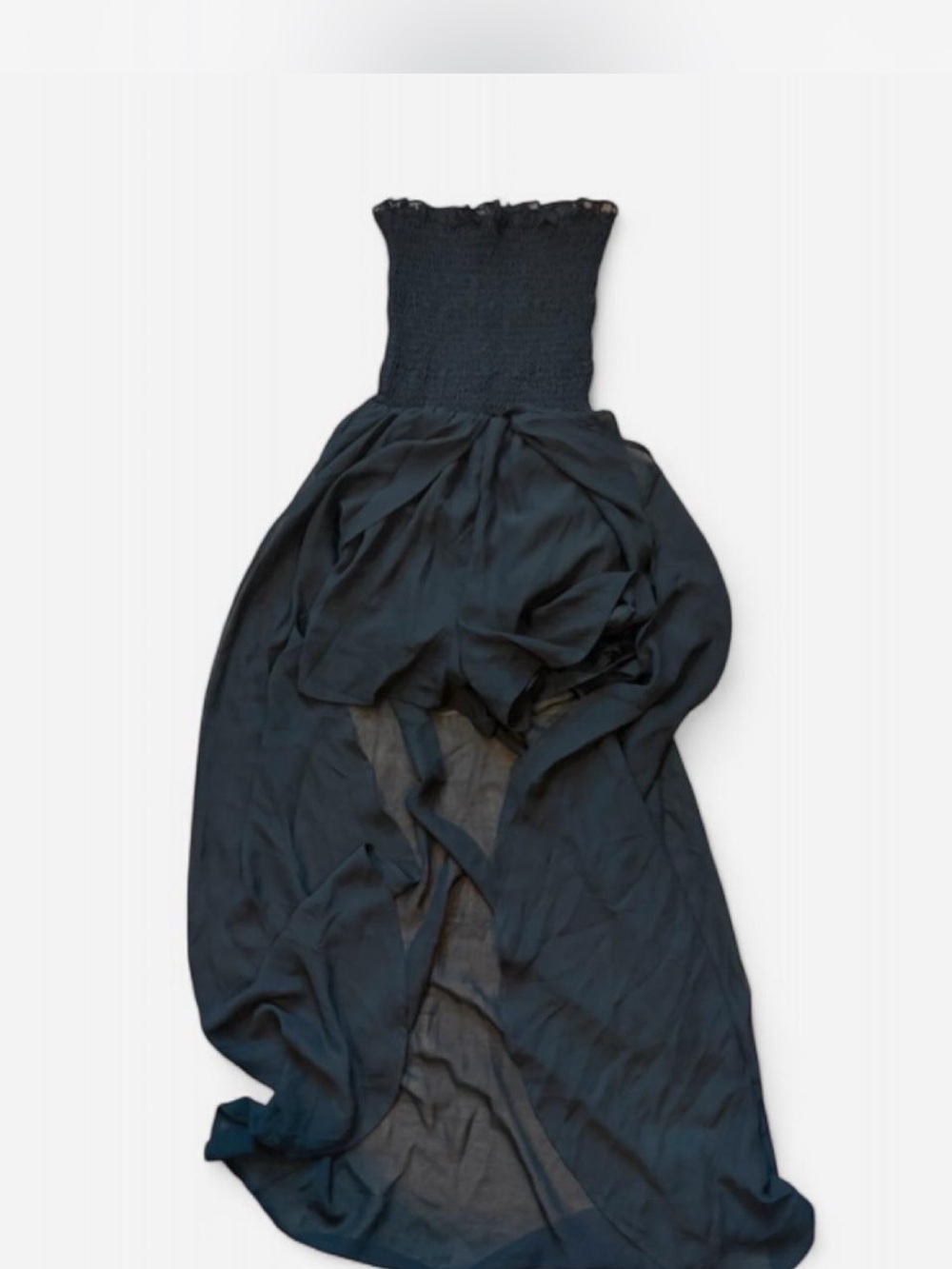 VENUS Black Strapless Maxi Dress with Smocked Bodice